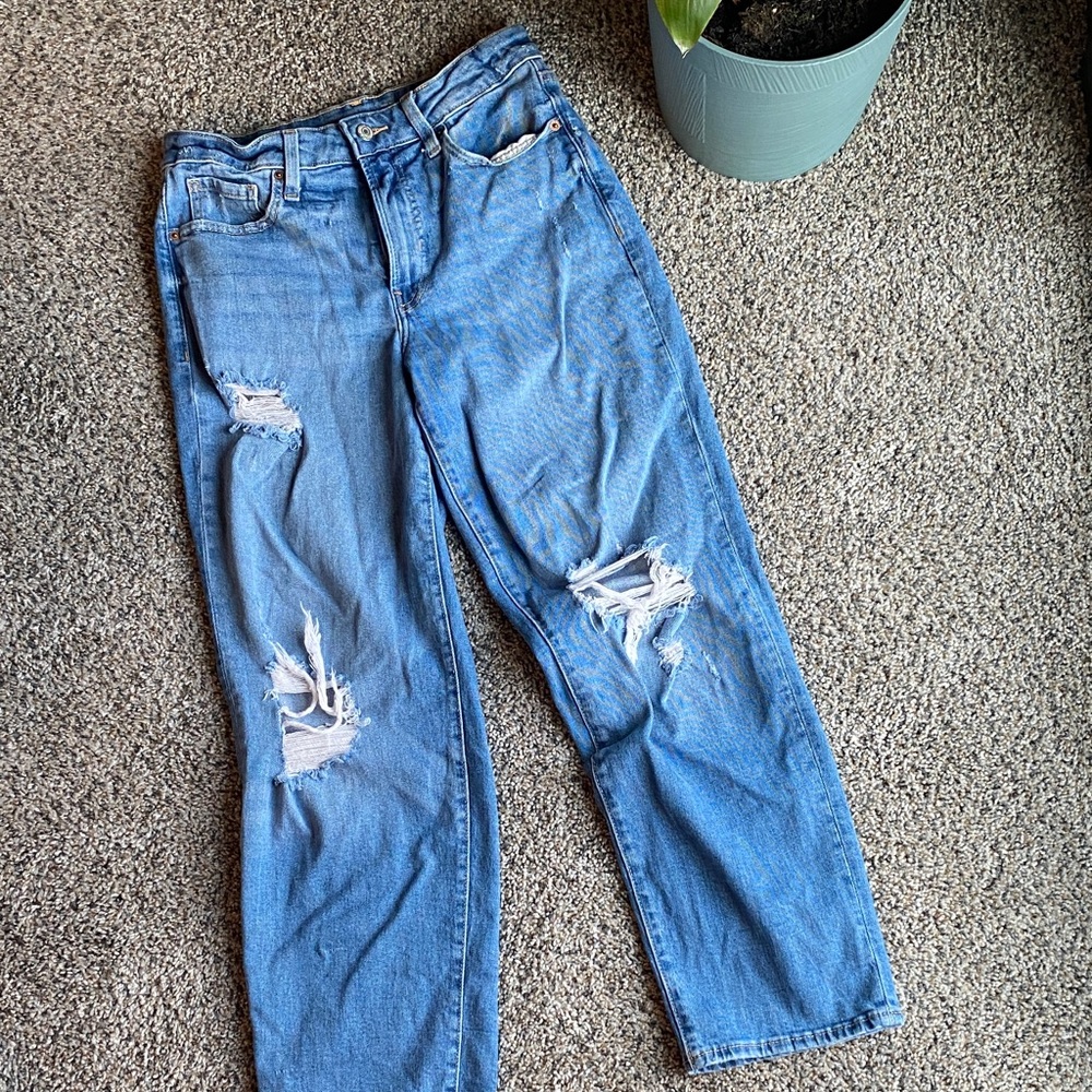 Old Navy Light Blue Distressed O.G. Loose Jeans